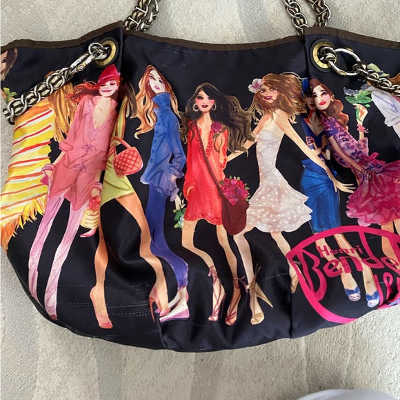 Henri Bendel Bendelgirl Satin Bag It Girl Shopping Large Purse Handbag Tote - Picture 4 of 9